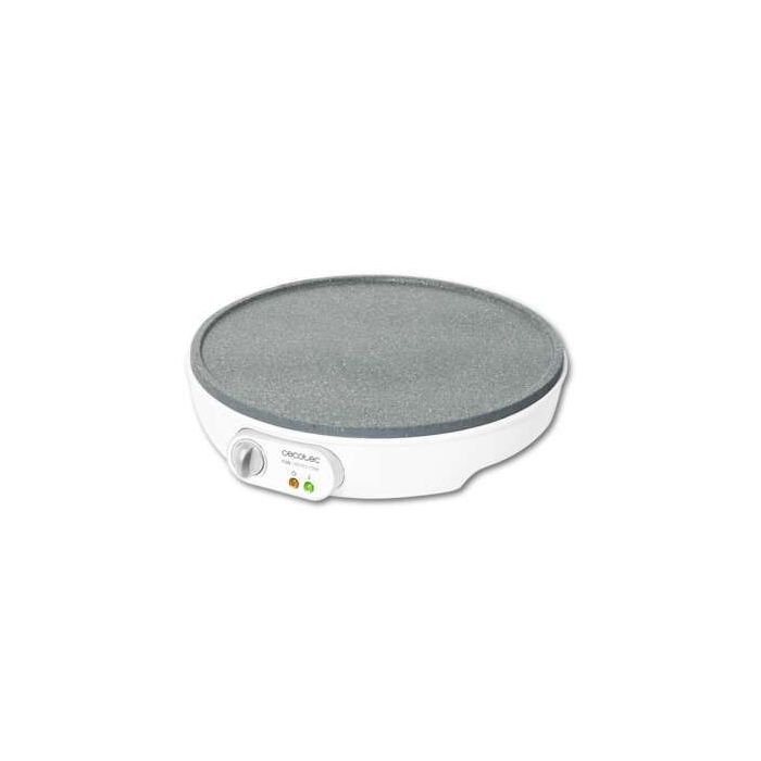Cecotec Fun Crepestone Crepera Electrica 1000W - Revestimiento Antiadherente RockStone - Potencia Regulable - Diametro de 30,5cm - Rodillo Esparcidor y Espatula Incluidos