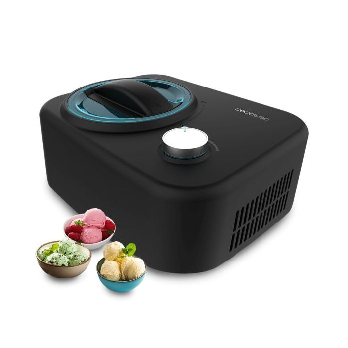 Cecotec Gelacy 800 Heladera - Potencia de 100W - Capacidad de 0.8L - Sistema de Compresor - Cuenco Extraible - Preparacion en 60min - Funcion Automatica - Color Negro