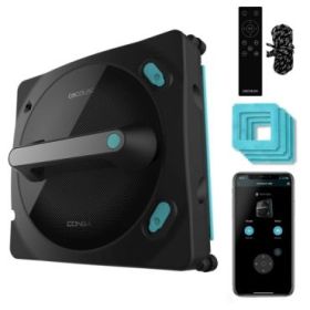 Cecotec Conga Windroid 1490 TwerkingSpray Connected Robot Limpiacristales - Multisuperficie - 8 Modos - Doble Spray - Control Via App y Mando - Alcance de 7m - Cuerda de Seguridad - Color Negro