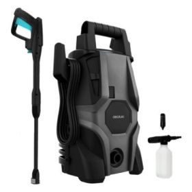 Cecotec HydroBoost 1400 Essential Hidrolimpiadora - 1400W - Presion 105bar - Caudal 426l/h - Botella de Jabon - Bomba de Aluminio - Facil Transporte - Accesorios Surtidos - Color Negro y Azul