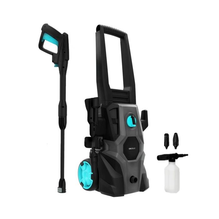 Cecotec HydroBoost 1400 EasyGo Hidrolimpiadora - 1400W - Presion 105bar - Caudal 426l/h - Botella de Jabon - Bomba de Aluminio - Incluye Manguera, Lanza y Boquillas - Color Negro y Azul