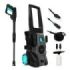Cecotec HydroBoost 1600 Car and Garden Hidrolimpiadora - 1400W - Presion 135bar - Caudal 468l/h - Botella de Jabon - Bomba de Aluminio - Facil Transporte - Accesorios Surtidos - Color Negro y Azul