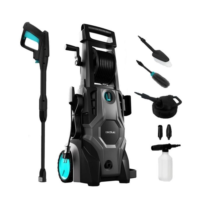 Cecotec HydroBoost 2400 AdvanceClean Hidrolimpiadora - 2400W - Caudal de 480l/h - Presion Maxima 180bar - Botella de Jabon - Bomba de Aluminio - Facil Transporte con Asa y Ruedas - Color Negro y Azul
