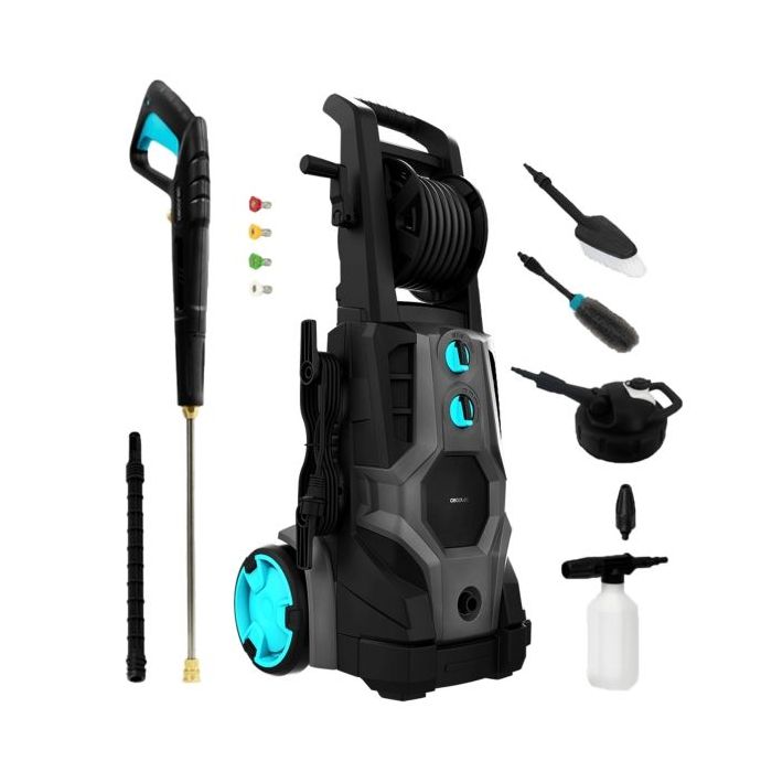 Cecotec HydroBoost 3200 TotalClean Hidrolimpiadora - 3200W - Presion 225bar - Caudal 540l/h - Accesorios Surtidos - Bomba Aluminio - Facil Transporte - Botella de Jabon - Color Negro y Azul