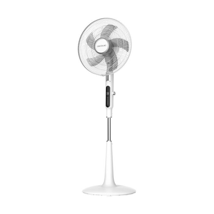 Cecotec EnergySilence 1600 Moskito Ventilador de Pie con 5 Aspas - 65W - Anti Mosquitos - Control Tactil y Mando - 10 Velocidades y 3 Modos - Temporizador - Oscilante - Altura Ajustable - Color Blanco