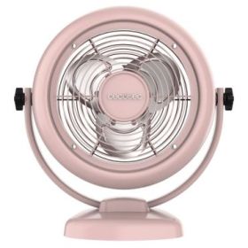 Cecotec EnergySIlence 800 RetroDesk Ventilador de Sobremesa con 3 Aspas - 20W - Diametro de 20cm - Inclinacion Ajustable - 2 Velocidades - Base Estable - Rejilla Protectora - Color Rosa