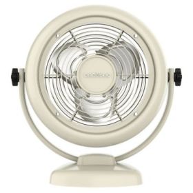 Cecotec EnergySilence 800 RetroDesk Ventilador de Sobremesa con 3 Aspas - 20W - Diametro de 20cm - Inclinacion Ajustable - 2 Velocidades - Rejilla Protectora - Base Estable - Color Beige