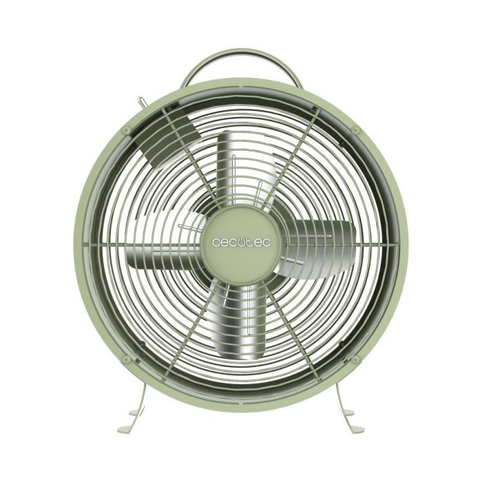 Cecotec EnergySilence 400 RetroDesk Ventilador de Sobremesa con 4 Aspas - 25W - Diametro de 20cm - 2 Velocidades - Uso Sencillo e Intuitivo - Base Segura y Estable - Color Menta