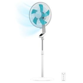 Cecotec EnergySilence 620 Flow Control Ventilador de Pie - Potencia de 50W - Diametro 16" - Control Tactil LED - Mando a Distancia - 3 Velocidades - 2 Modos - Temporizador - Color Blanco