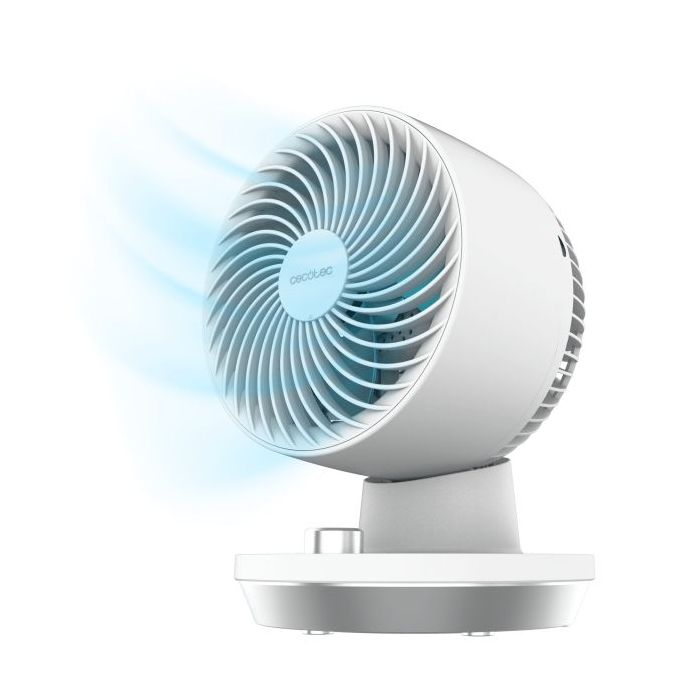 Cecotec EnergySilence 800 Cyclone Desk Ventilador de Sobremesa - Potencia de 45W - Diametro de 8" - 3 Velocidades - Oscilacion 60º - Inclinacion 90º - Uso Sencillo - Color Blanco