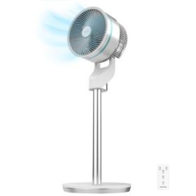 Cecotec EnergySilence 1000 Cyclone Smart Ventilador de Pie - 60W - Diametro 9" - 3 Velocidades - Temporizador - Control Tactil y Remoto - Oscilacion Automatica - Inclinacion Ajustable - Color Blanco