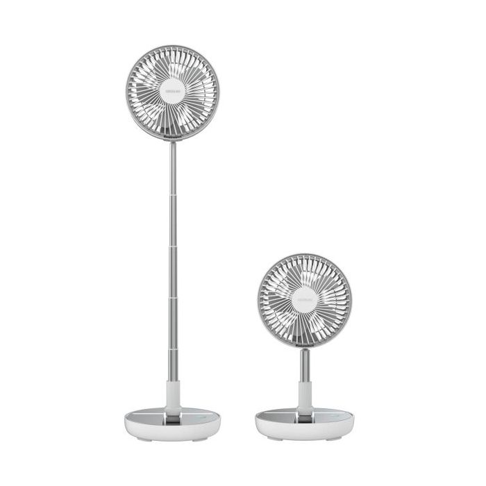 Cecotec EnergySilence 800 FoldAir Portable Ventilador de Pie Portatil con 5 Aspas - Bateria de 7200mAh - Plegable y Ajustable - Diametro de 8" - 3 Velocidades - Uso Sencillo - Color Blanco