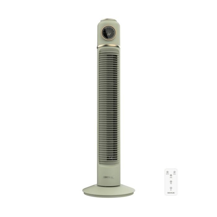 Cecotec EnergySilence 1090 Skyline Retro Smart Ventilador de Torre de 32" de Altura - 40W - Mando a Distancia - Pantalla LED - Panel Tactil - 3 Velocidades - Oscilacion de 72º - Color Menta