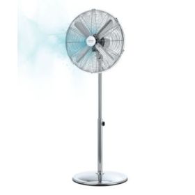 Cecotec EnergySilence 620 Retrostyle Ventilador de Pie con 4 Aspas - Potencia de 50W - Diametro de 40cm - 3 Velocidades - Oscilacion Automatica - Altura Ajustable - Seguridad Garantizada - Color Plata