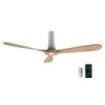 Cecotec EnergySilence 5500 White Aqua Connected Ventilador de Techo de 3 Aspas - 40W - Diametro de 52" - Wi-Fi - IP44 - 6 Velocidades - Temporizador - Modo Invierno - Color Madera Claro