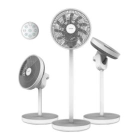 Cecotec EnergySilence 2600 Sunflower Portable Ventilador de Pie Portatil con 10 Aspas - 22W - Bateria 2600mAh - Ultrasilencioso - Diametro de 33cm - 12 Velocidades - Temporizador - Color Blanco