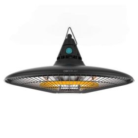 Cecotec ReadyWarm 1500 Power Ceiling Estufa Halogena de Techo para Exterior - Potencia de 1500W - Proteccion IP65 - Calienta hasta 10m2 - Incluye Mando a Distancia - Color Negro