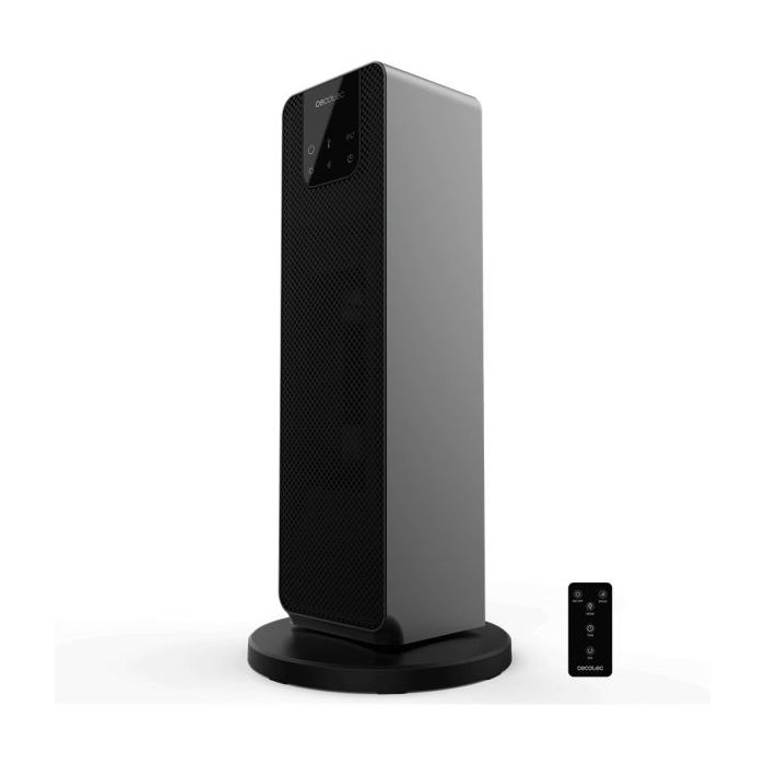 Cecotec ReadyWarm 2000 Max Ceramic Rotate Smart Calefactor Ceramico de Torre - 2000W - Pantalla Digital Tactil - Oscilante - Tres Modos de Funcionamiento - Temporizador - Color Negro