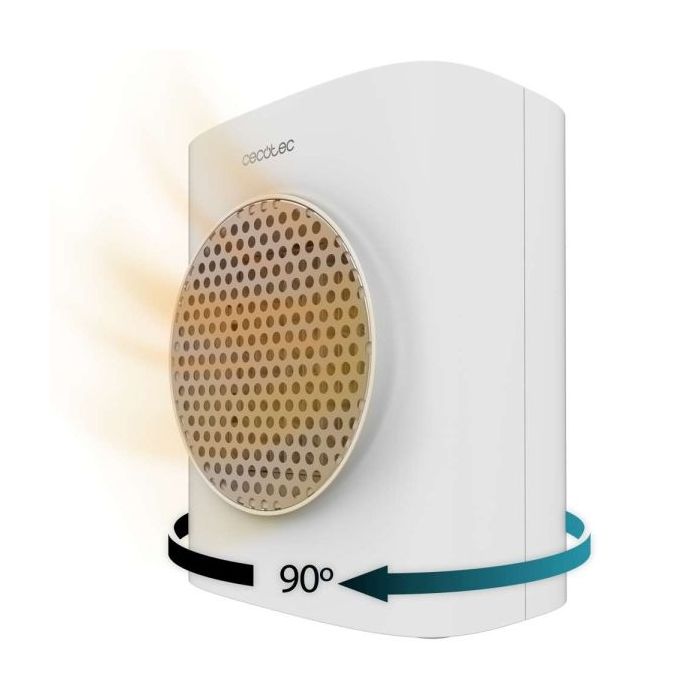 Cecotec ReadyWarm 1570 Max Ceramic Rotate Smart Calefactor Ceramico de Sobremesa - Potencia de 1500W - Oscilante - Pantalla Digital - Termostato Regulable - 3 Modos de Calor - Color Blanco