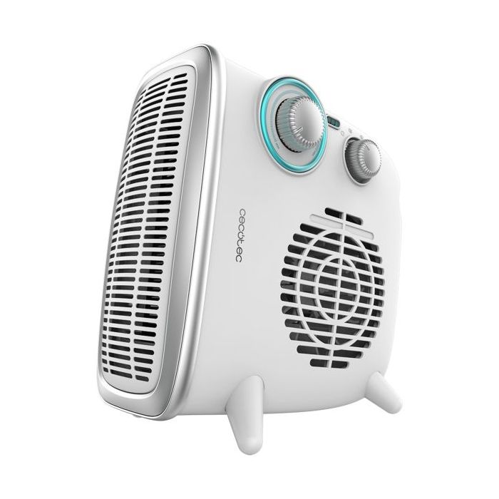 Cecotec ReadyWarm 2070 Max Dual Calefactor Electrico - 1800W - 3 Modos - 2 Niveles de Potencia - Termostato - Uso en Estancias de 15m2 - Ligero y Estable - Funcionamiento Silencioso - Color Blanco