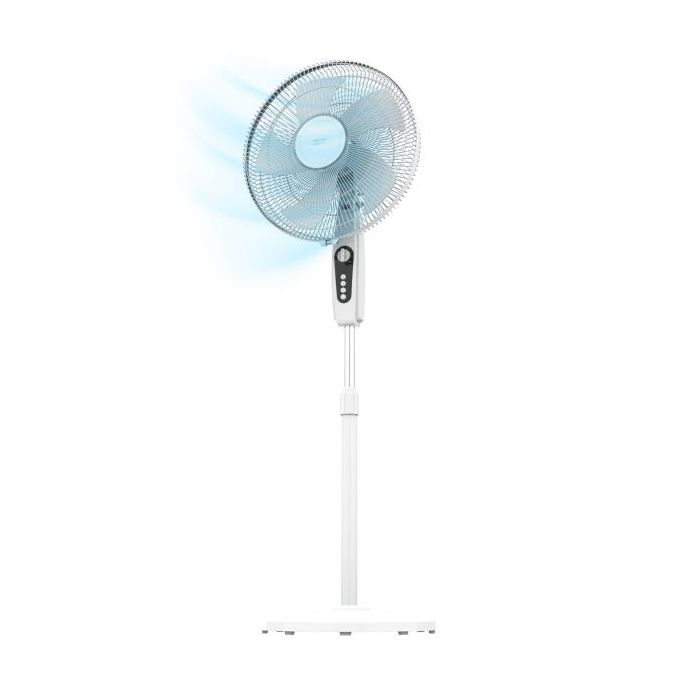 Cecotec EnergySilence 515 MaxFlow Ventilador de Pie con 5 Aspas - Potencia de 45W - Diametro de 40cm - 3 Velocidades - Temporizador 1H - Oscilacion Automatica - Altura Ajustable - Color Blanco