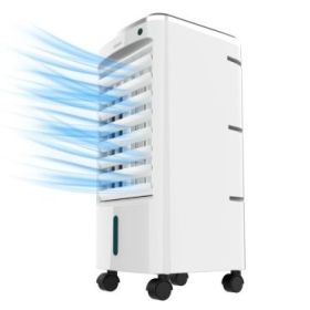 Cecotec EnergySilence 3500 Cool Compact Climatizador de 3.5L - Potencia de 65W - 3 Velocidades - Oscilacion 70º - Formato Compacto - Ruedas Multidireccionales - Incluye Enfriadores - Color Blanco