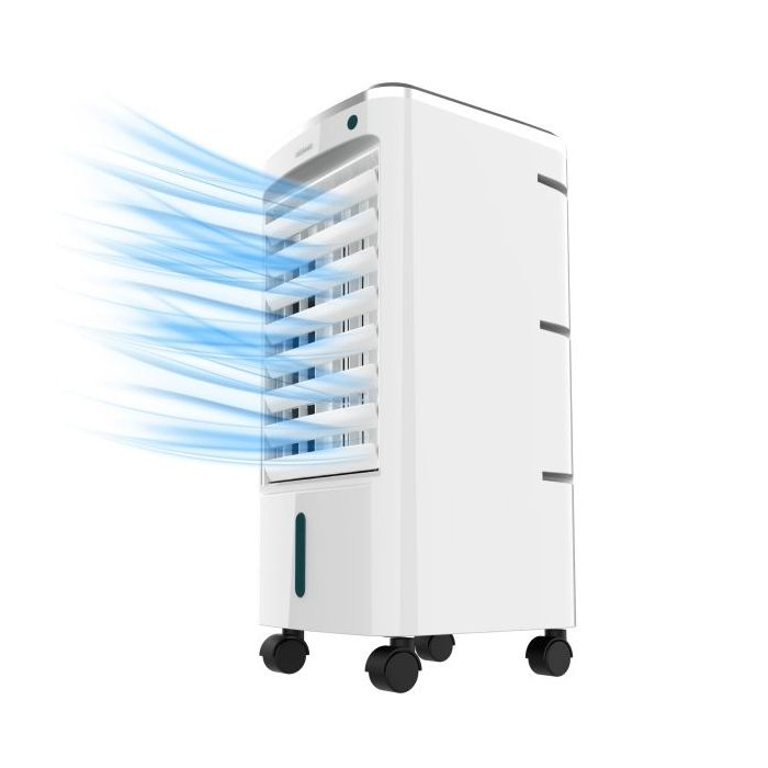 Cecotec EnergySilence 3500 Cool Compact Climatizador de 3.5L - Potencia de 65W - 3 Velocidades - Oscilacion 70º - Formato Compacto - Ruedas Multidireccionales - Incluye Enfriadores - Color Blanco