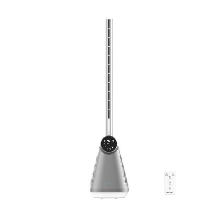 Cecotec EnergySilence 9890 Skyline Bladeless Ventilador de Torre de 39" de Altura - 50W - Tecnologia sin Aspas - Control Tactil - Temporizador - 3 Velocidades - Oscilacion de 40º - Color Gris