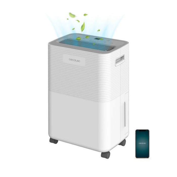 Cecotec BigDry 8000 Expert Connected Deshumidificador - 16L/dia - Deposito Extraible de 2L - WiFi - Funcion Secado de Ropa - Temporizador - Humedad de 30 a 90% - Cobertura hasta 30m2 - Color Blanco