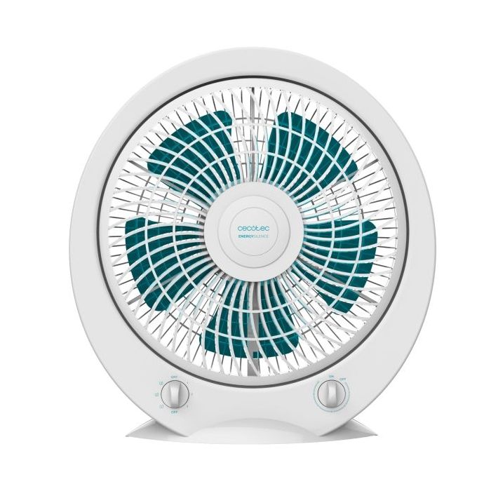 Cecotec EnergySilence 4500 Power Box Ventilador de Suelo con 5 Aspas - 45W - Diametro de 12" - 3 Velocidades - Temporizador - Rejilla Giratoria Multidireccional - Base Estable - Color Blanco