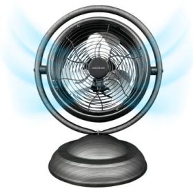 Cecotec EnergySilence 1000 RetroDesk Wood Ventilador de Sobremesa con 3 Aspas - Potencia de 20W - Diametro de 10" - 3 Velocidades - Inclinacion Flexible - Elegante y Minimalista - Color Gris