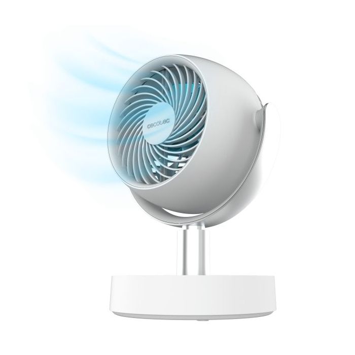 Cecotec EnergySilence 800 Cyclone Desk Portable Ventilador de Sobremesa Inalabrico - 10W - Diametro de 6" - Bateria de 4000mAh - 5 Velocidades - Oscilacion 60º - Inclinacion 90º - Color Blanco