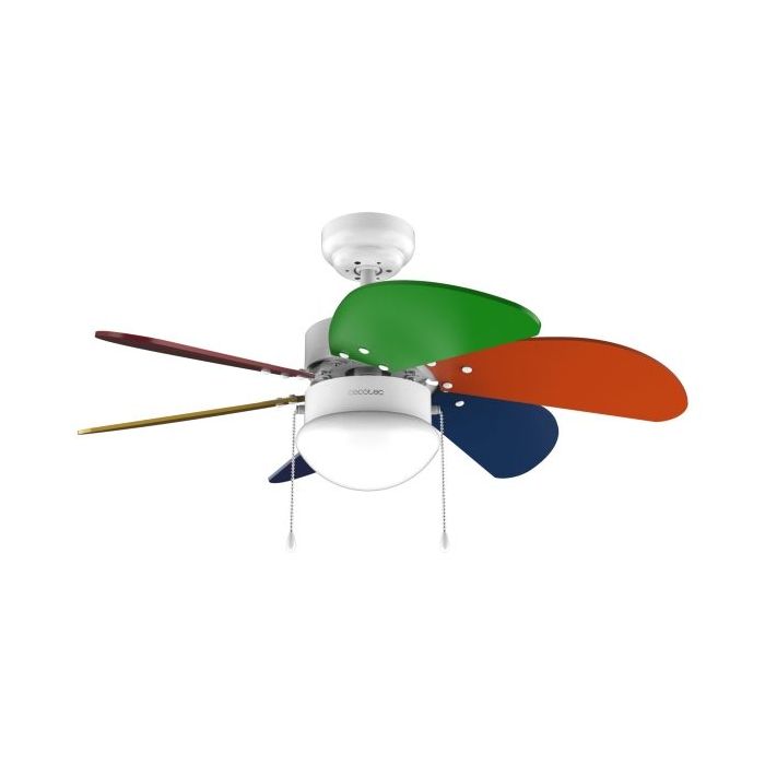 Cecotec EnergySilence Aero 360 ColorFull Ventilador de Techo con 6 Aspas y Lampara Integrada - 50W - Diametro de 36" - 3 Velocidades - Aspas Reversibles - Modo Invierno/Verano - Control por Cadena