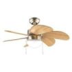Cecotec EnergySilence Aero 360 GoldandWood Ventilador de Techo con 6 Aspas Reversibles y Lampara - 50W - Diametro de 36" - 3 Velocidades - Modo Invierno/Verano - Control por Cadena - Color Dorado