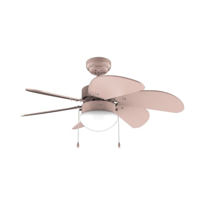 Cecotec EnergySilence Aero 3600 Vision Full Nude Ventilador de Techo con 6 Aspas y Lampara Integrada - 50W - Diametro de 36" - 3 Velocidades - Modo Invierno - Control por Cadena - Color Rosa Pastel