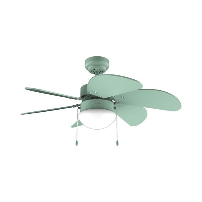 Cecotec EnergySilence Aero 3600 Vision Full Green Ventilador de Techo con 6 Aspas y Lampara Integrada - 50W - Diametro de 36" - 3 Velocidades - Modo Invierno/Verano - Control por Cadena - Color Verde