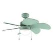 Cecotec EnergySilence Aero 3600 Vision Full Green Ventilador de Techo con 6 Aspas y Lampara Integrada - 50W - Diametro de 36" - 3 Velocidades - Modo Invierno/Verano - Control por Cadena - Color Verde