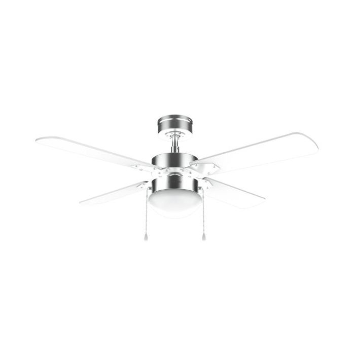 Cecotec EnergySilence Aero 450 IronWhite Ventilador de Techo con 4 Aspas y Luz Integrada - Potencia de 50W - Diametro de 42" - 3 Velocidades - Modo Invierno/Verano - Control por Cadena - Color Blanco