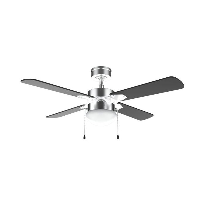 Cecotec EnergySilence Aero 450 IronBlack Ventilador de Techo con 4 Aspas y Lampara Integrada - 50W - Diametro de 42" - 3 Velocidades - Modo Invierno/Verano - Control por Cadena - Color Negro y Plata