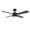Cecotec EnergySilence Aero 450 FullBlack Ventilador de Techo con 4 Aspas y Luz Integrada - Potencia de 50W - Diametro de 42" - 3 Velocidades - Modo Invierno/Verano - Control por Cadena - Color Negro