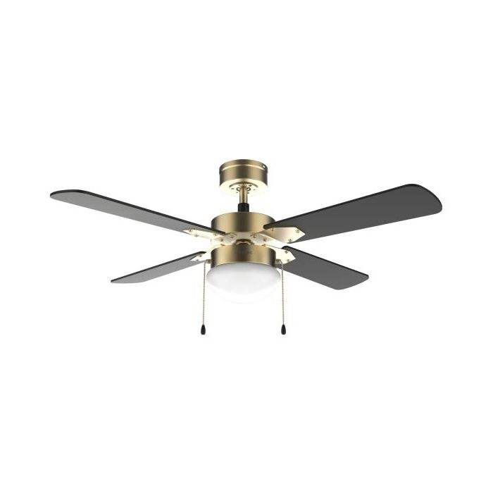Cecotec EnergySilence Aero 450 GoldBlack Ventilador de Techo con 4 Aspas y Lampara Integrada - 50W - Diametro de 42" - 3 Velocidades - Modo Invierno/Verano - Control por Cadena - Color Dorado y Negro
