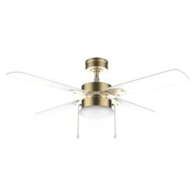 Cecotec EnergySilence Aero 450 GoldWhite Ventilador de Techo con 4 Aspas y Luz Integrada - 50W - Diametro de 42" - 3 Velocidades - Modo Invierno/Verano - Control por Cadena - Color Blanco y Dorado