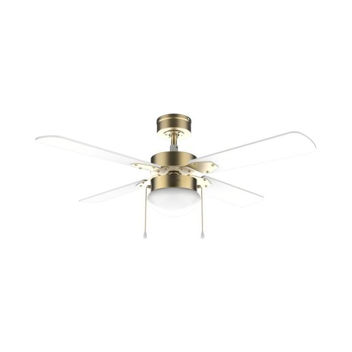 Cecotec EnergySilence Aero 450 GoldWhite Ventilador de Techo con 4 Aspas y Luz Integrada - 50W - Diametro de 42" - 3 Velocidades - Modo Invierno/Verano - Control por Cadena - Color Blanco y Dorado