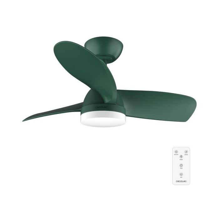 Cecotec EnergySilence Aero 3050 Mint Ventilador de Techo con 3 Aspas y Luz Integrada - 35W - Diametro de 36" - 3 Tonos LED - Temporizador - 6 Velocidades - Modo Invierno - Color Verde Oscuro