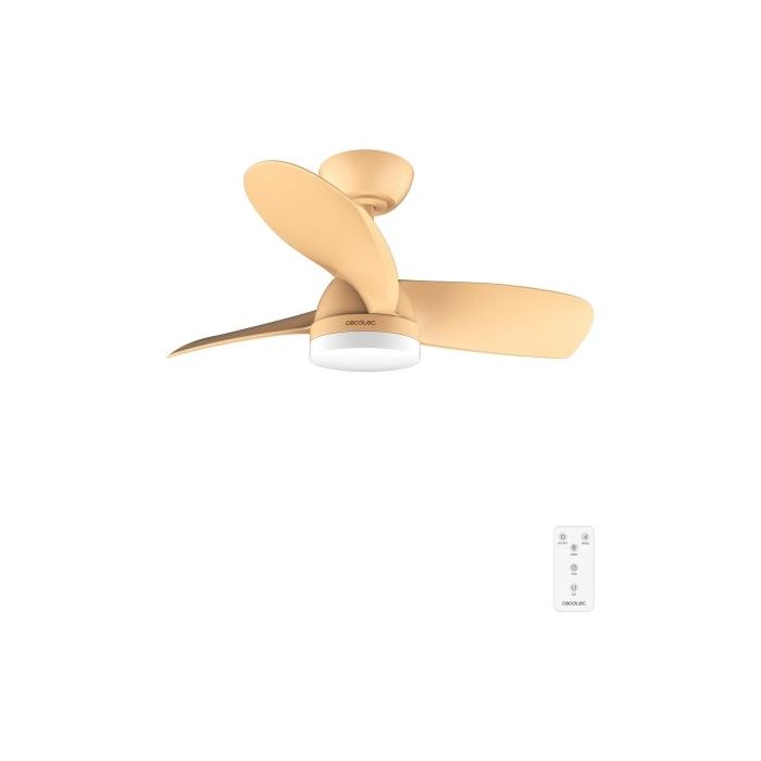 Cecotec EnergySilence Aero 3050 Orange Ventilador de Techo con 3 Aspas y Luz Integrada - 35W - Diametro de 36" - LED de 22W - Temporizador - 6 Velocidades - Modo Invierno - Color Naranja