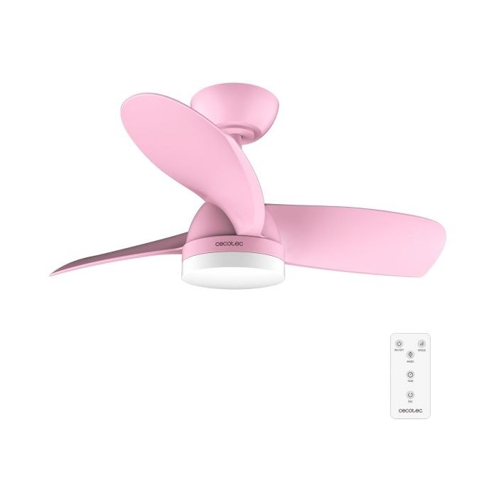 Cecotec EnergySilence Aero 3050 Pink Ventilador de Techo con 3 Aspas y Luz - 35W - Diametro 36" - LED de 22W - Mando a Distancia - Temporizador - 6 Velocidades - Modo Invierno - Color Rosa