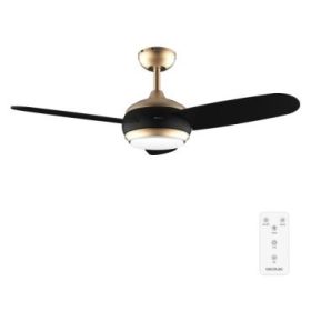 Cecotec EnergySilence Aero 4265 GoldBlack Ventilador de Techo con 3 Aspas y Luz Integrada - 65W - Diametro de 42" - LED de 18W - Mando a Distancia - Temporizador - 3 Velocidades - Color Dorado y Negro