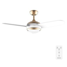 Cecotec EnergySilence Aero 4265 GoldWhite Ventilador de Techo con 3 Aspas y Luz Integrada - 65W - Diametro de 42" - LED de 18W - Mando a Distancia - Temporizador - 3 Velocidades - Color Blanco