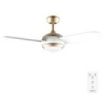 Cecotec EnergySilence Aero 4265 GoldWhite Ventilador de Techo con 3 Aspas y Luz Integrada - 65W - Diametro de 42" - LED de 18W - Mando a Distancia - Temporizador - 3 Velocidades - Color Blanco