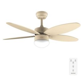 Cecotec EnergySilence Aero 4260 Full SunLight Ventilador de Techo con 5 Aspas Reversibles y Luz - 40W - Diametro de 42" - 3 Tonos LED - Mando a Distancia - Temporizador - 6 Velocidades - Color Beige